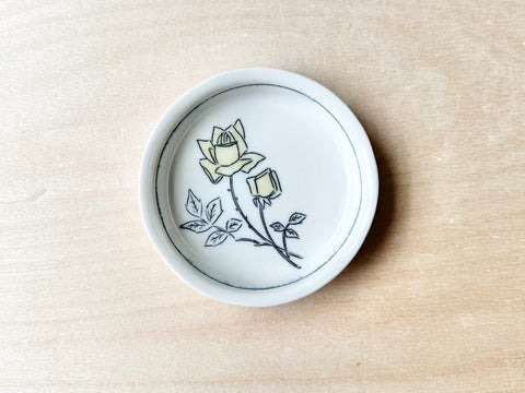 Yellow Rose Teeny Round Dish